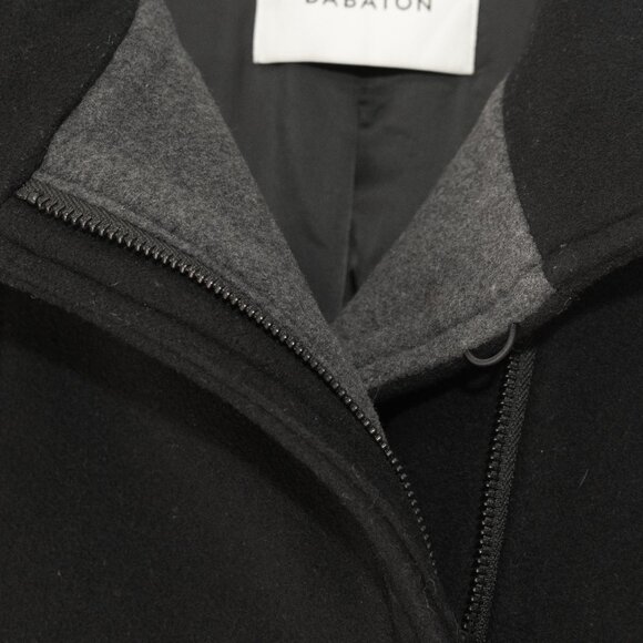 Babaton Cocoon Coat Black Cashmere Wool Funnel Neck Minimal Goth Quiet Lux Coat - Picture 13 of 16